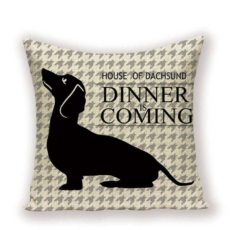 Cute Dachshund Cushion Cover - Wiener Dog Pillow for Dog Decor - Penelope Wigglebum's