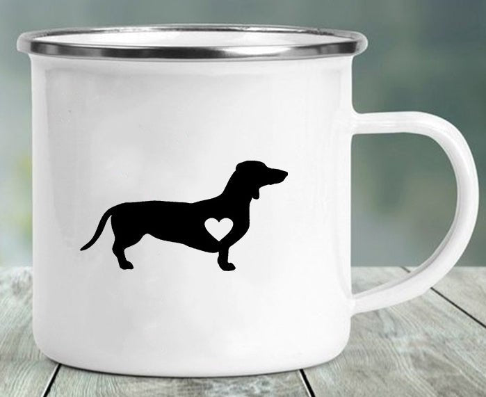 Dachshund Printing Enamelled Cup Mug - Penelope Wigglebum's