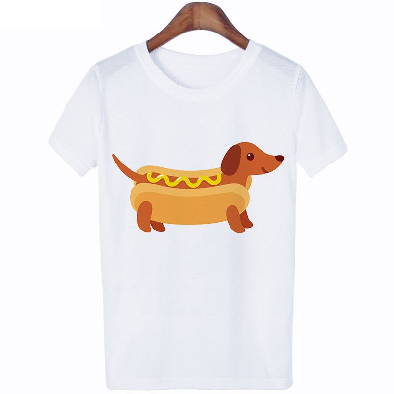 Dachshund Print Shirt Short Sleeve Women's T-shirt - Penelope Wigglebum's