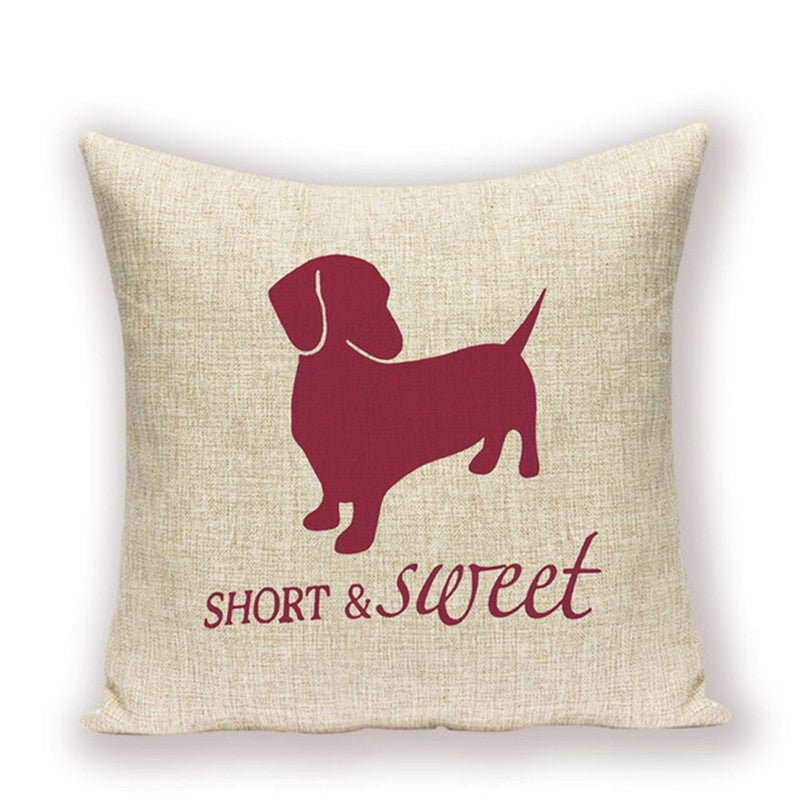 Cute Dachshund Cushion Cover - Wiener Dog Pillow for Dog Decor - Penelope Wigglebum's