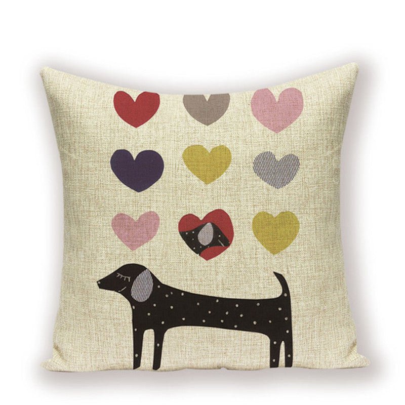 Cute Dachshund Cushion Cover - Wiener Dog Pillow for Dog Decor - Penelope Wigglebum's