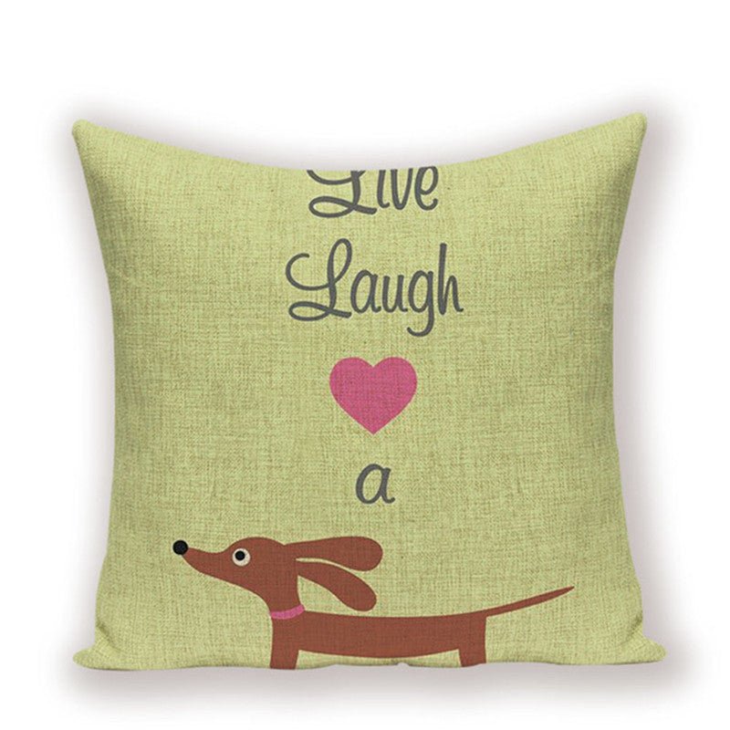 Cute Dachshund Cushion Cover - Wiener Dog Pillow for Dog Decor - Penelope Wigglebum's