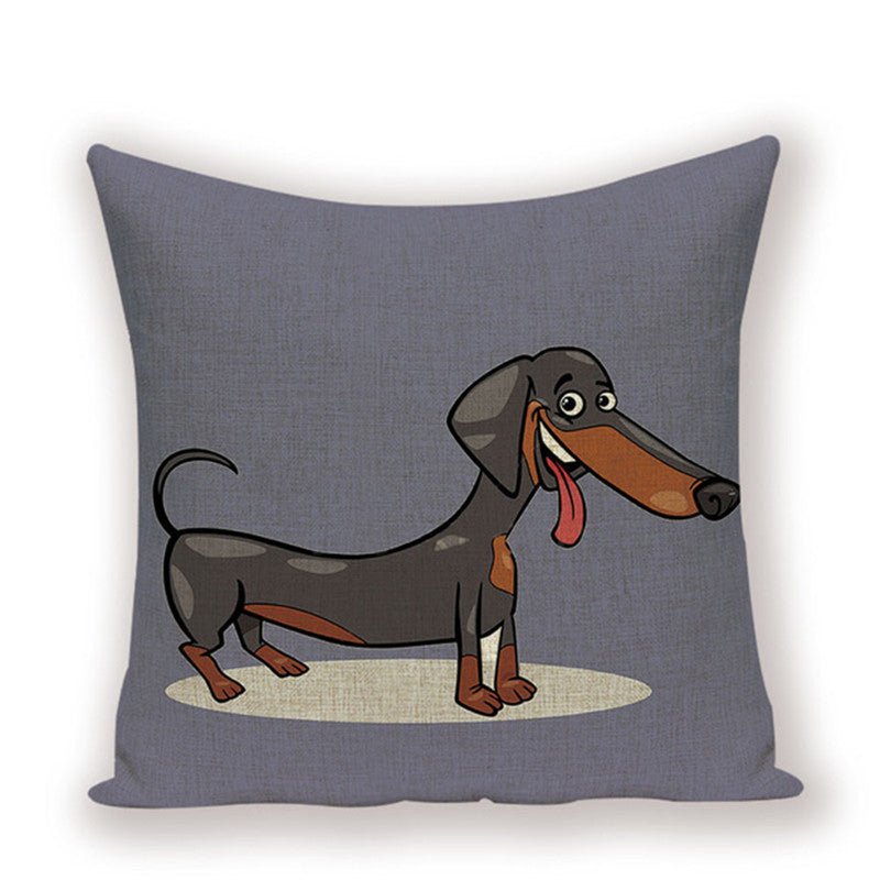 Cute Dachshund Cushion Cover - Wiener Dog Pillow for Dog Decor - Penelope Wigglebum's