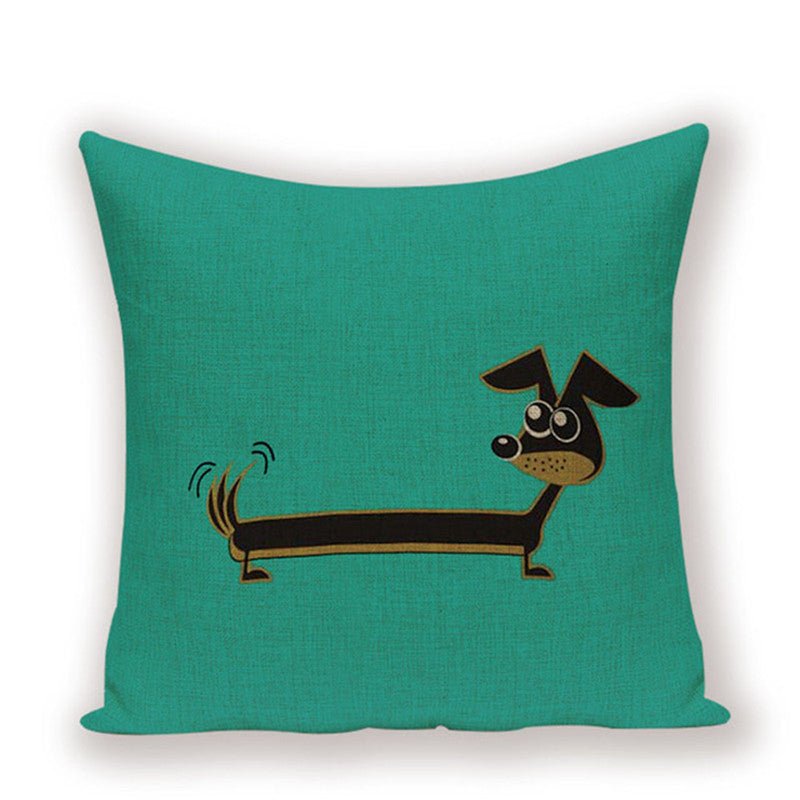Cute Dachshund Cushion Cover - Wiener Dog Pillow for Dog Decor - Penelope Wigglebum's