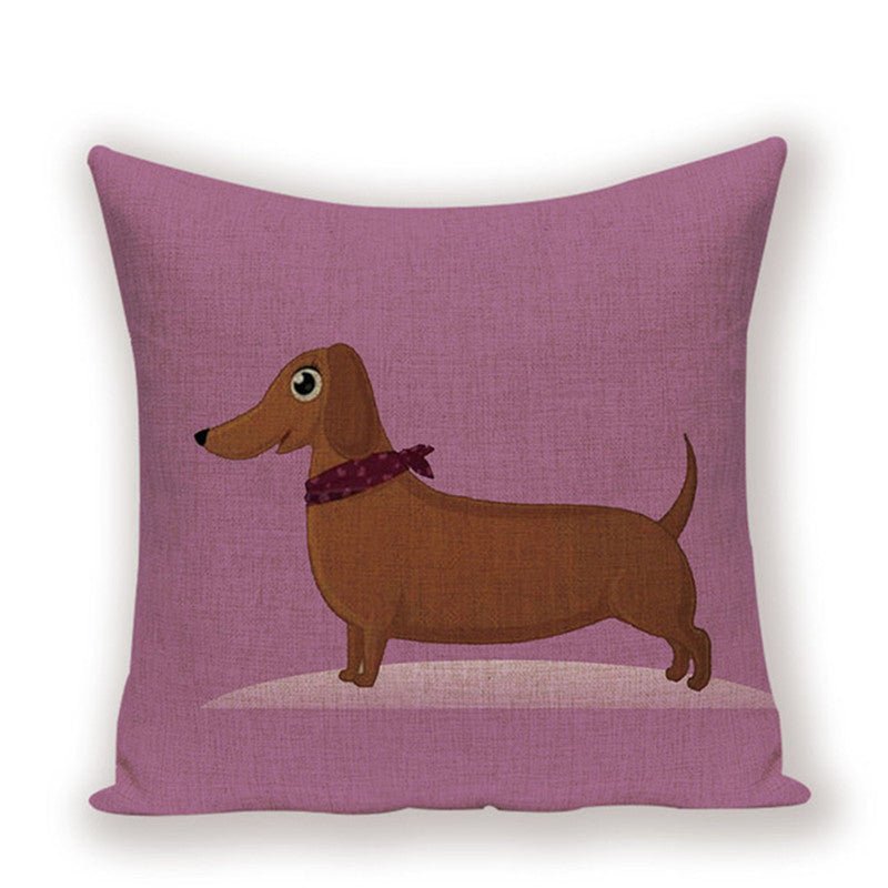 Cute Dachshund Cushion Cover - Wiener Dog Pillow for Dog Decor - Penelope Wigglebum's