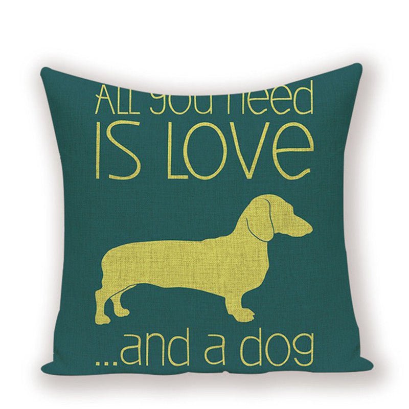 Cute Dachshund Cushion Cover - Wiener Dog Pillow for Dog Decor - Penelope Wigglebum's