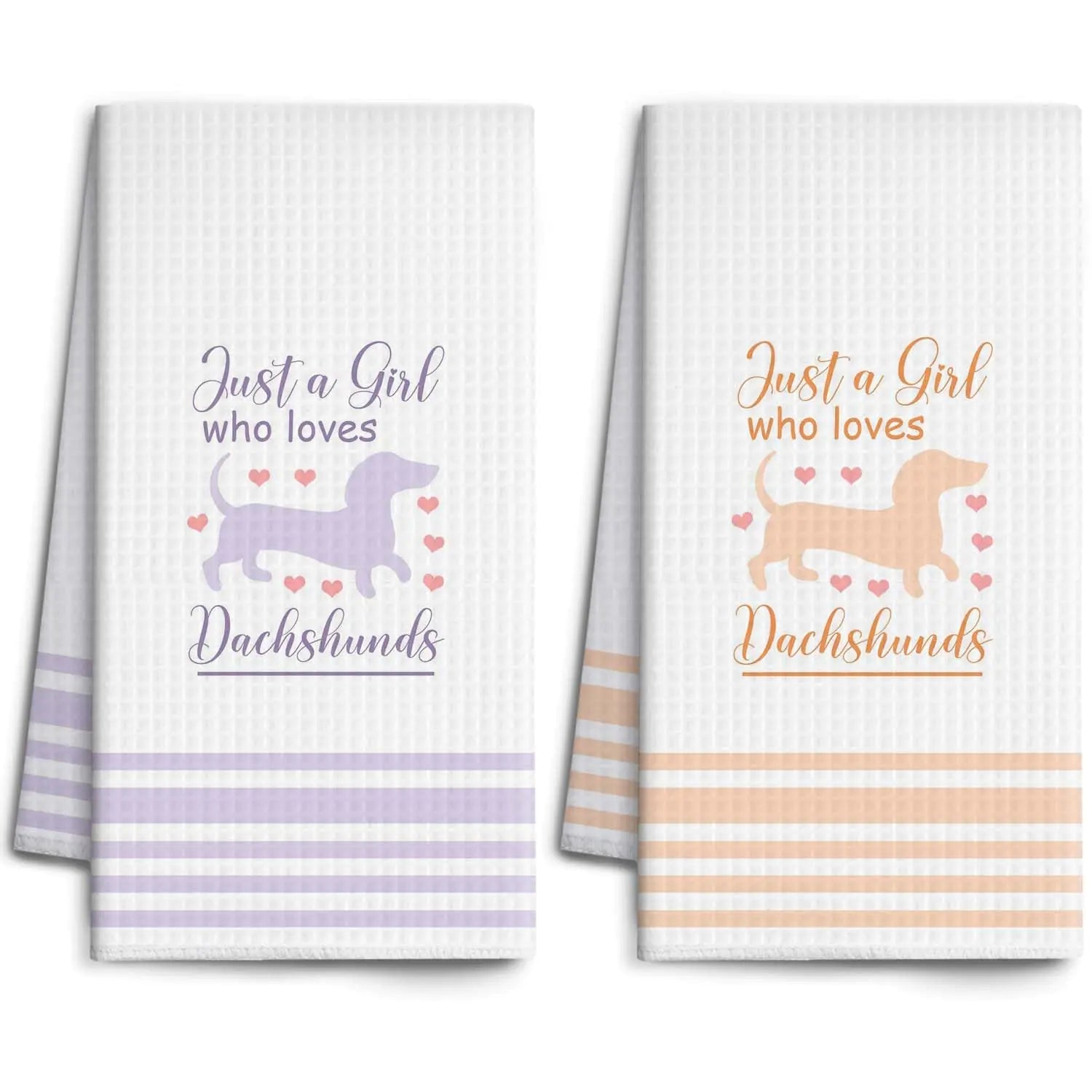Dachshund Dog Kitchen Towels just a girl who loves dachshunds - Penelope Wigglebum's