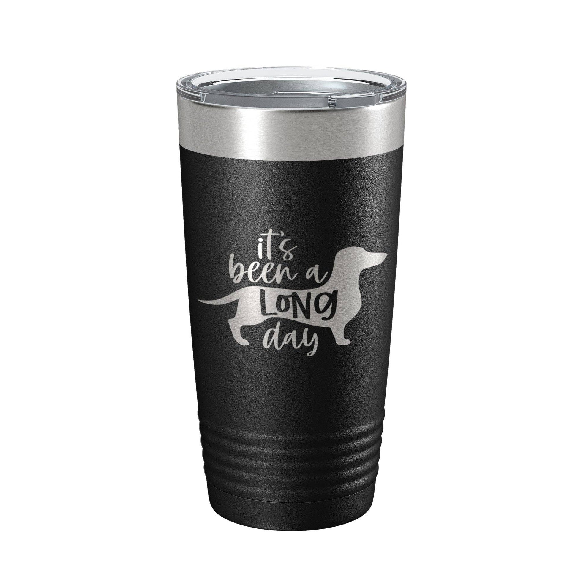 Dachshund It's Been A Long Day - Insulated Laser Engraved Coffee Cup White - Penelope Wigglebum's