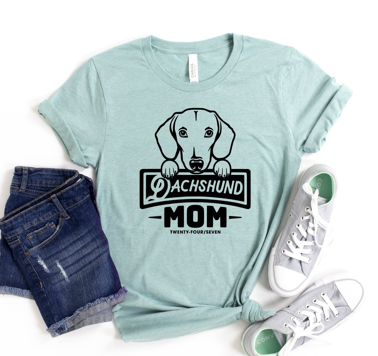 Dachshund Mom Tee: Dog Lover Apparel for Pet Parents - Penelope Wigglebum's