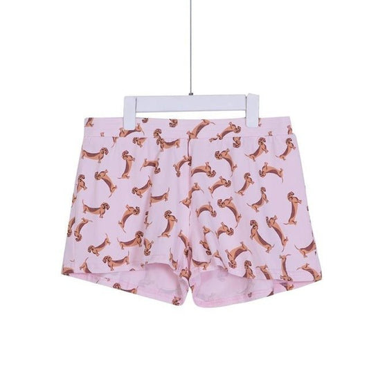 Women's Dachshund print shorts - Penelope Wigglebum's