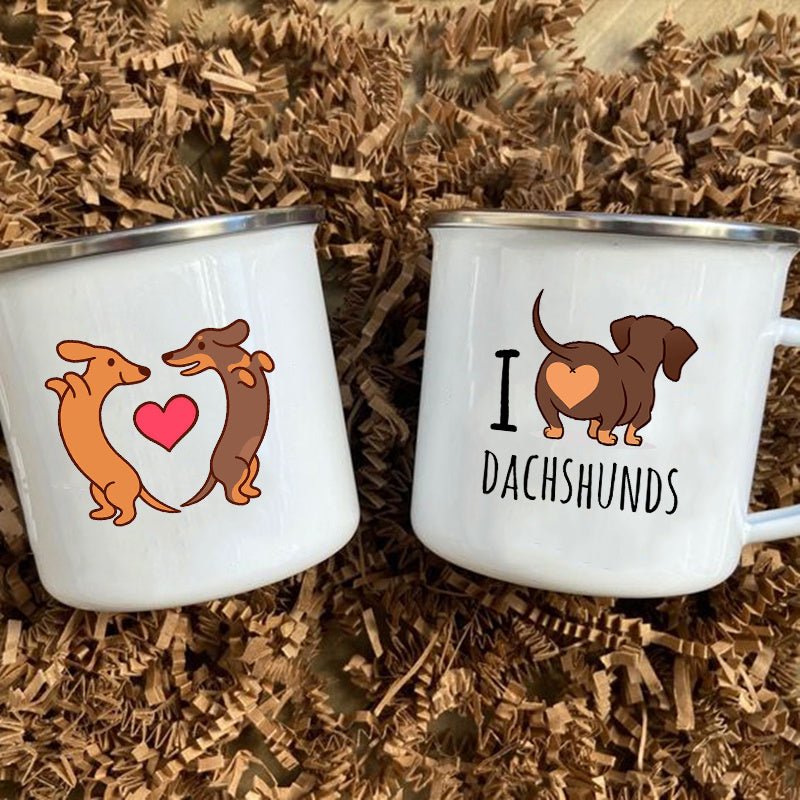 Dachshund Printing Enamelled Cup Mug - Penelope Wigglebum's