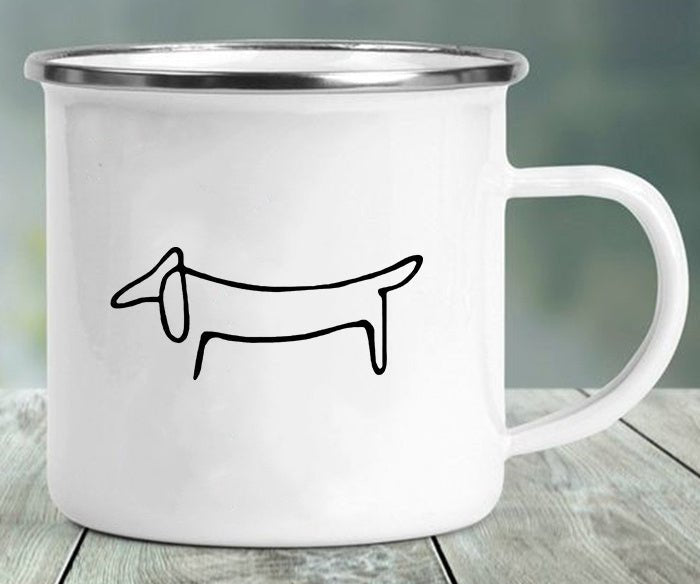 Dachshund Printing Enamelled Cup Mug - Penelope Wigglebum's