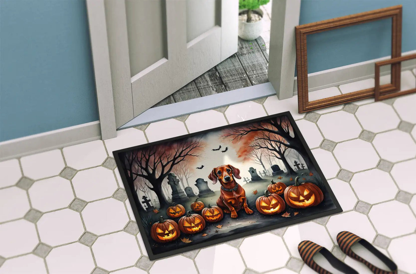Dachshund Spooky Halloween Doormat - Penelope Wigglebum's