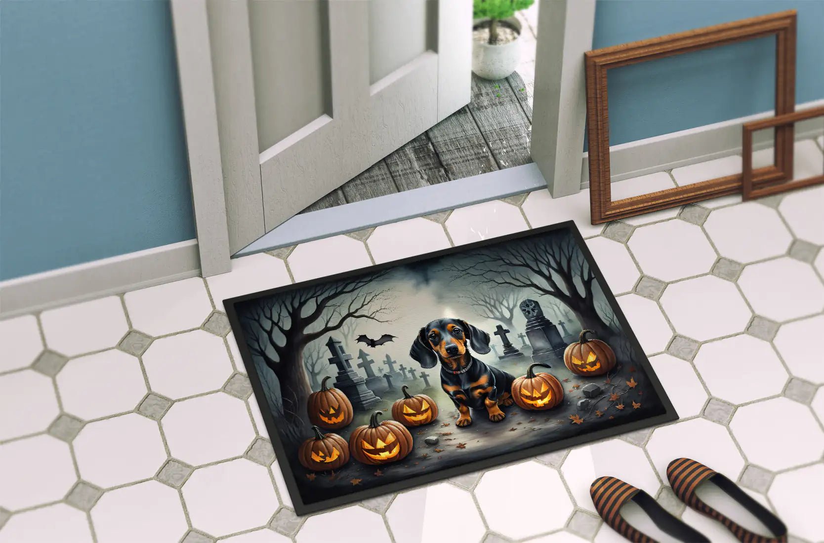 Dachshund Spooky Halloween Doormat - Penelope Wigglebum's