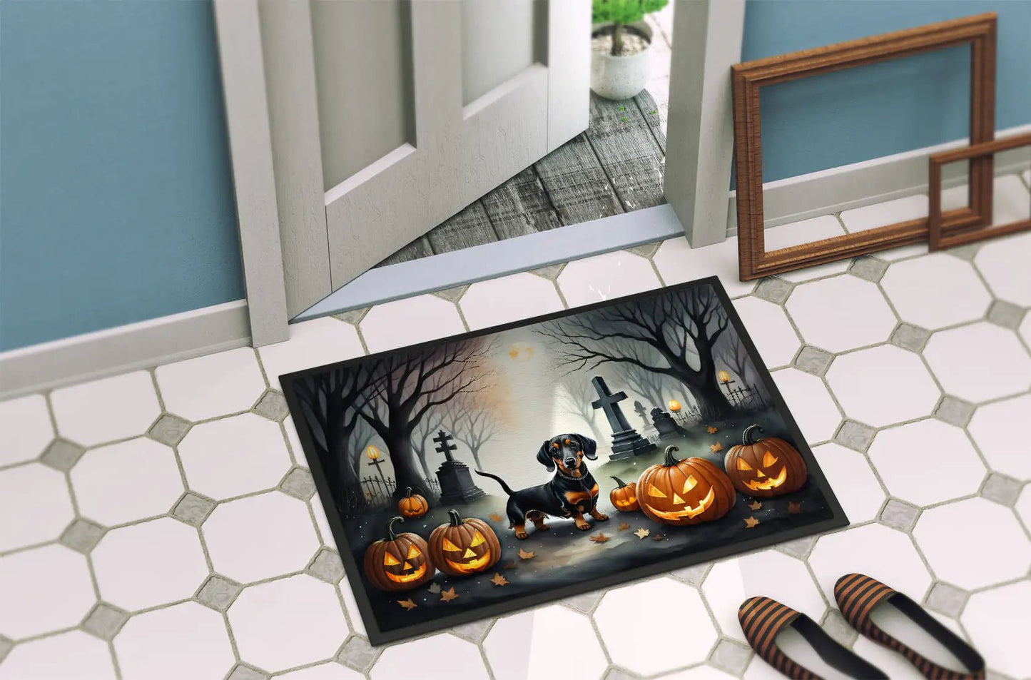 Spooky Dachshund Halloween Doormat - Penelope Wigglebum's
