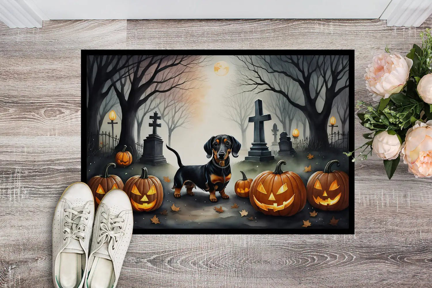 Spooky Dachshund Halloween Doormat - Penelope Wigglebum's