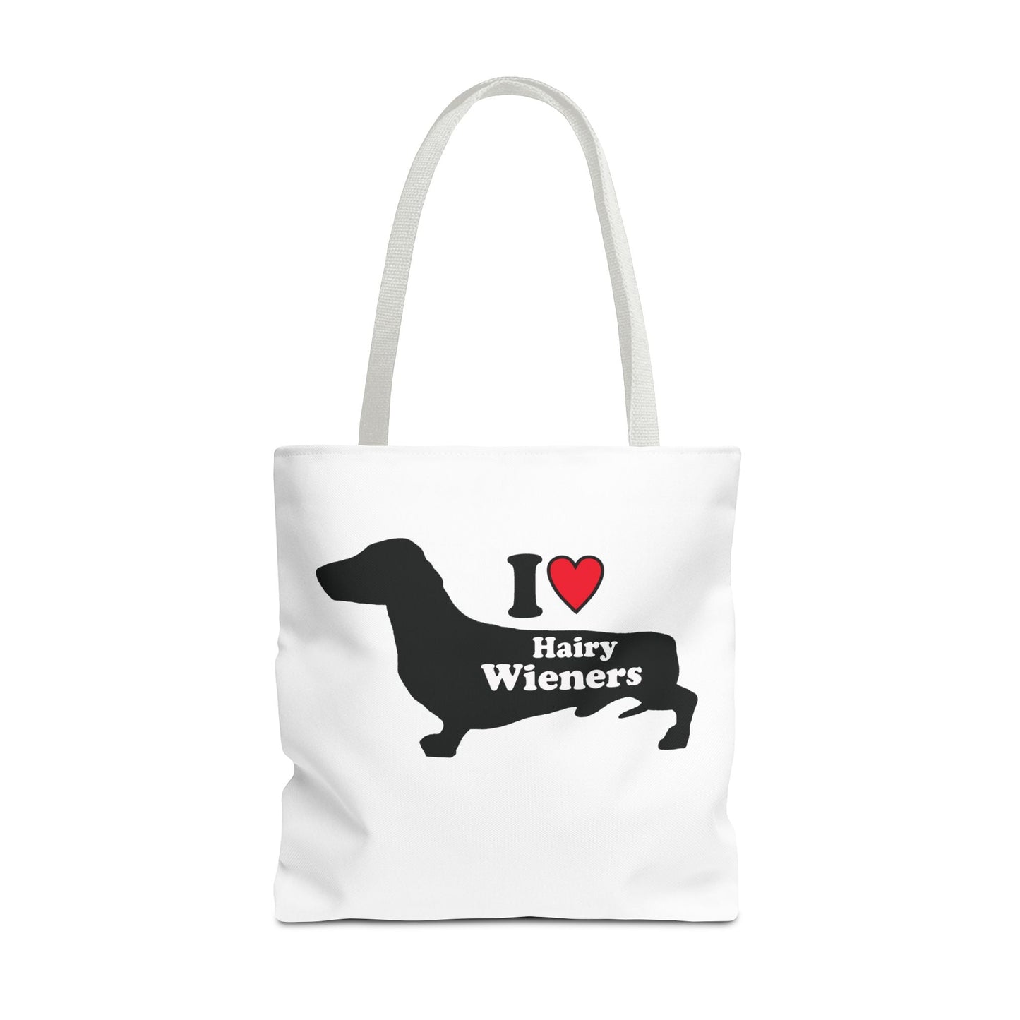 Dachshund Tote Bag - Hairy Wieners Silhouette Design - Penelope Wigglebum's