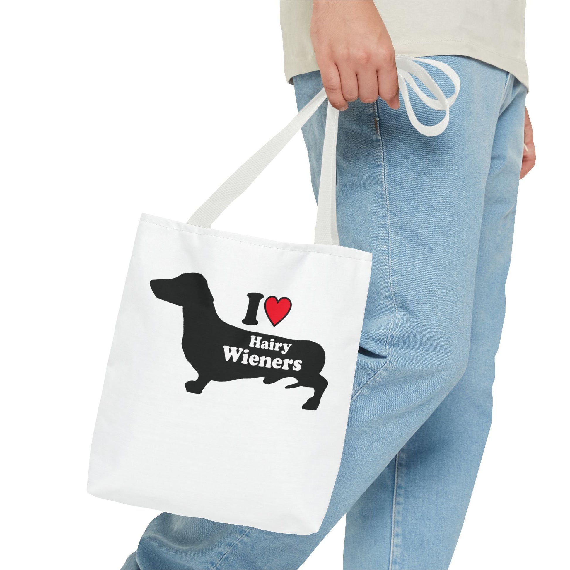 Dachshund Tote Bag - Hairy Wieners Silhouette Design - Penelope Wigglebum's