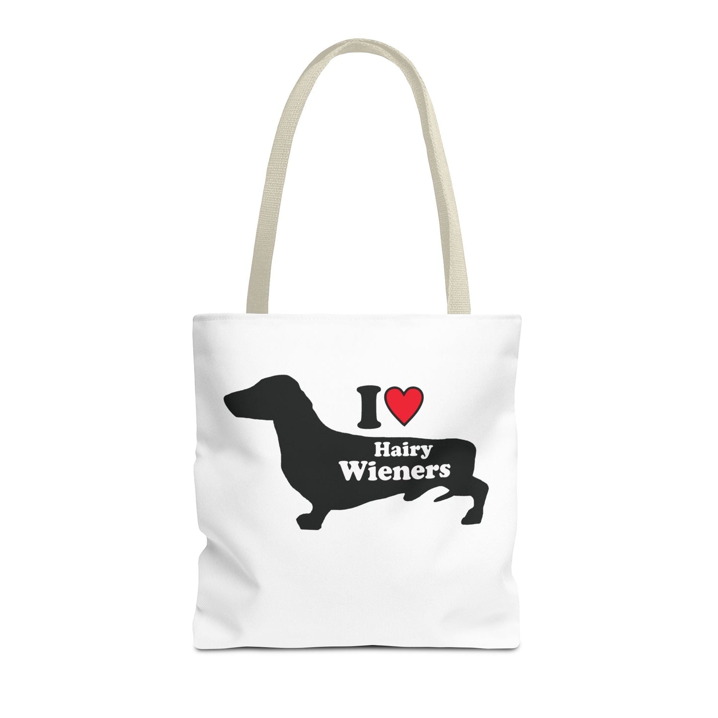 Dachshund Tote Bag - Hairy Wieners Silhouette Design - Penelope Wigglebum's