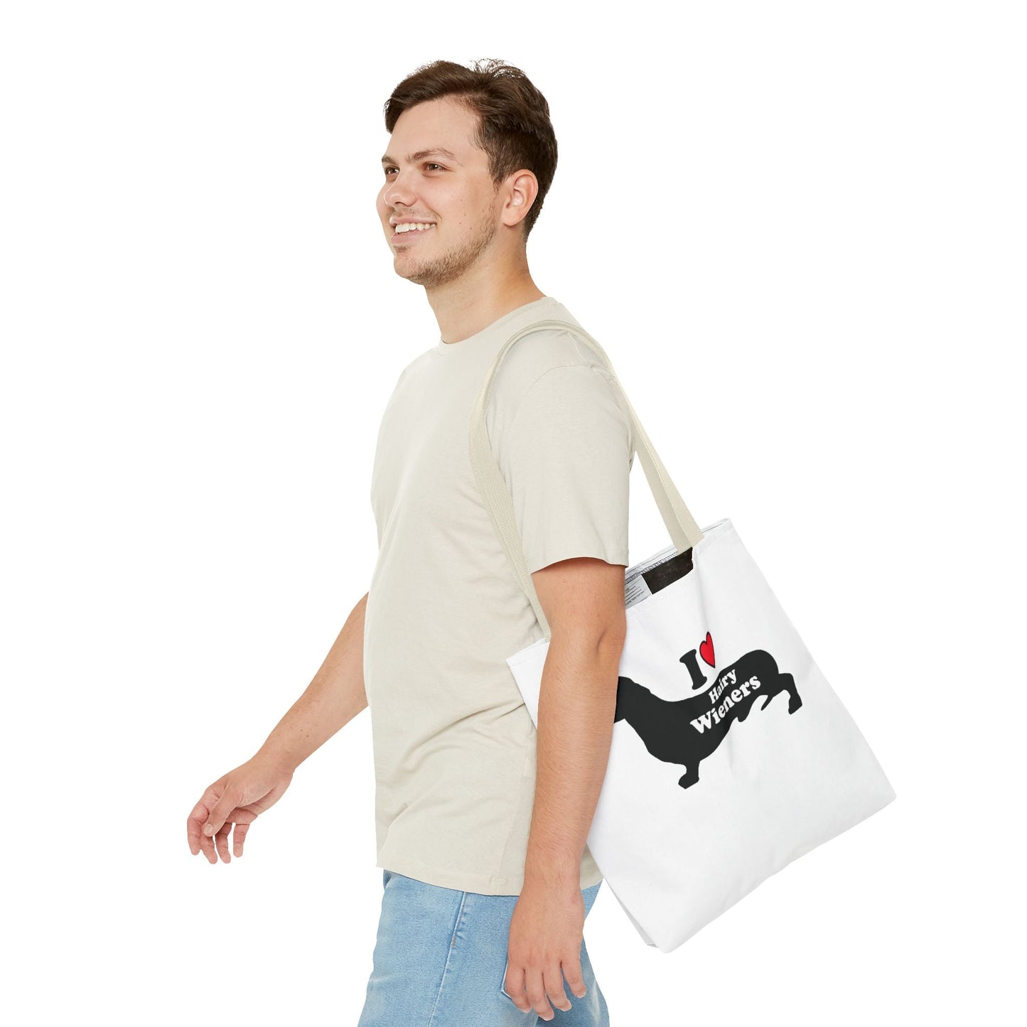 Dachshund Tote Bag - Hairy Wieners Silhouette Design - Penelope Wigglebum's