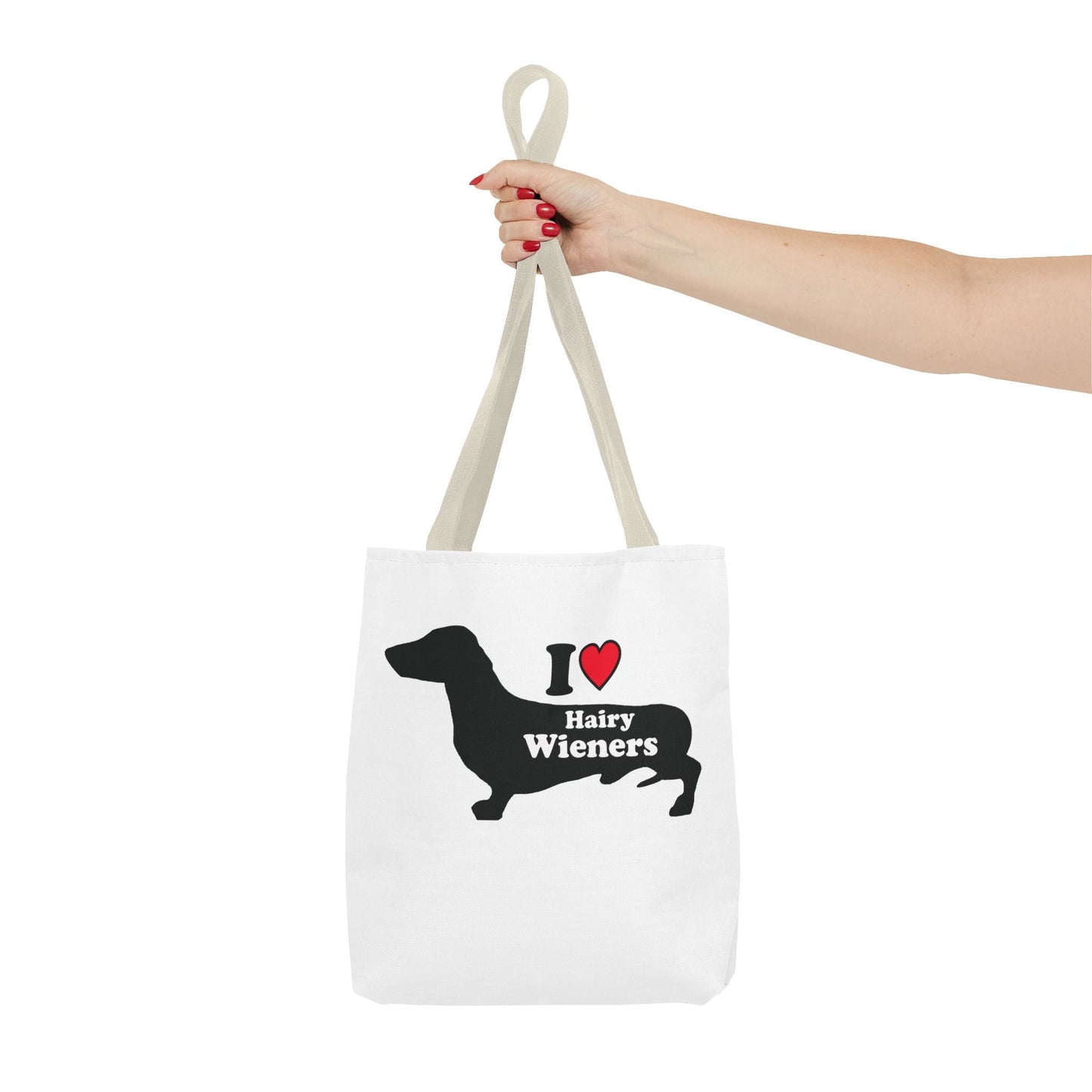 Dachshund Tote Bag - Hairy Wieners Silhouette Design - Penelope Wigglebum's