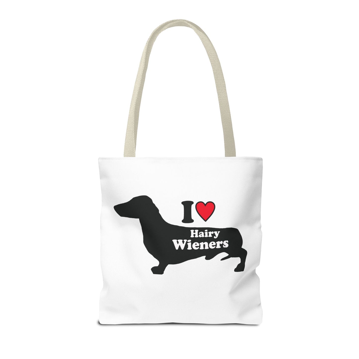 Dachshund Tote Bag - Hairy Wieners Silhouette Design - Penelope Wigglebum's