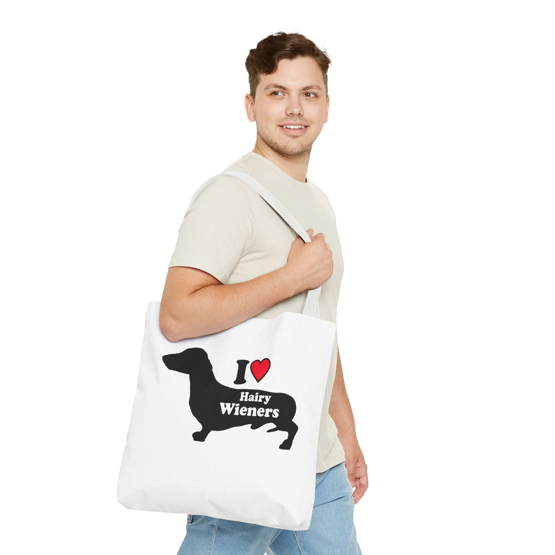 Dachshund Tote Bag - Hairy Wieners Silhouette Design - Penelope Wigglebum's