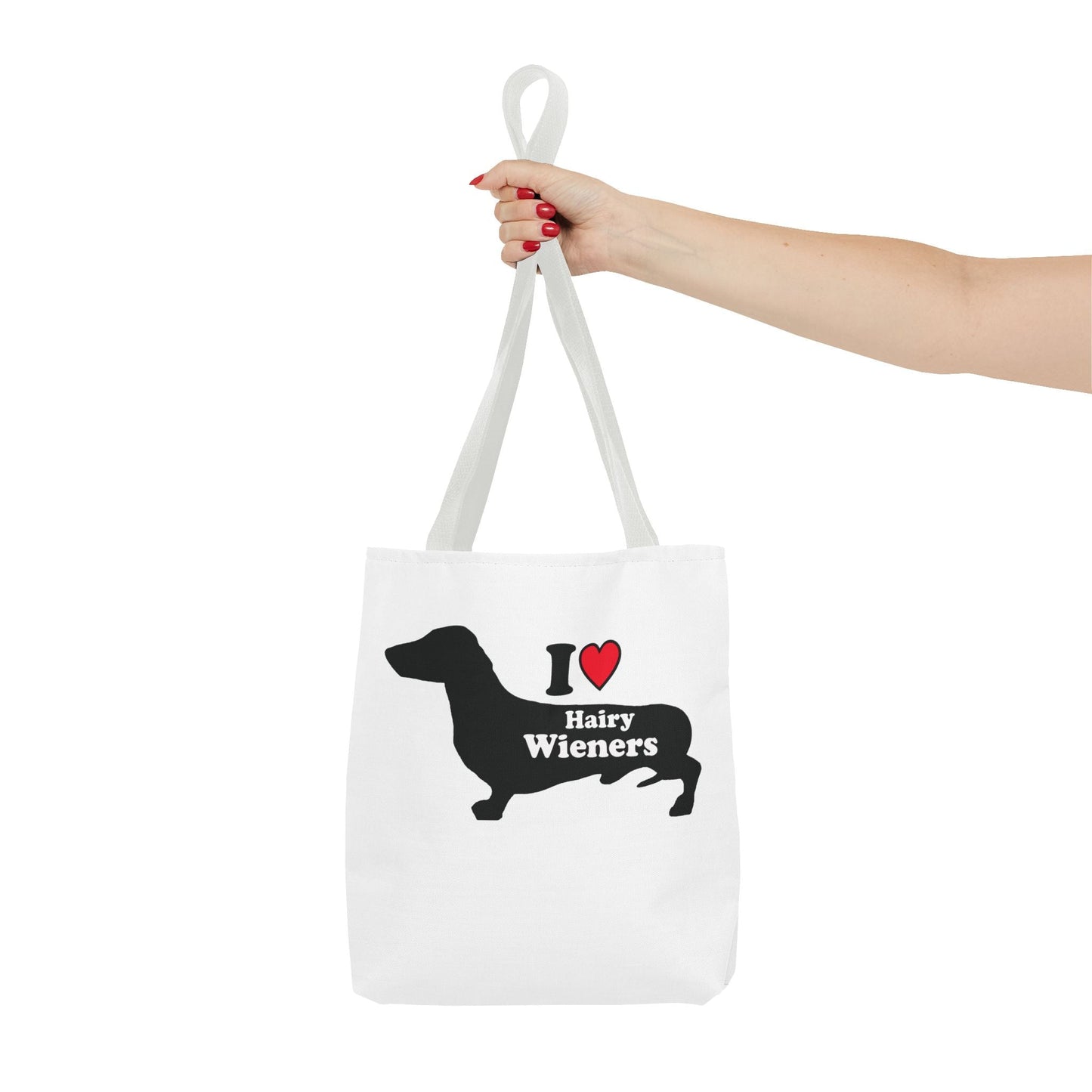 Dachshund Tote Bag - Hairy Wieners Silhouette Design - Penelope Wigglebum's
