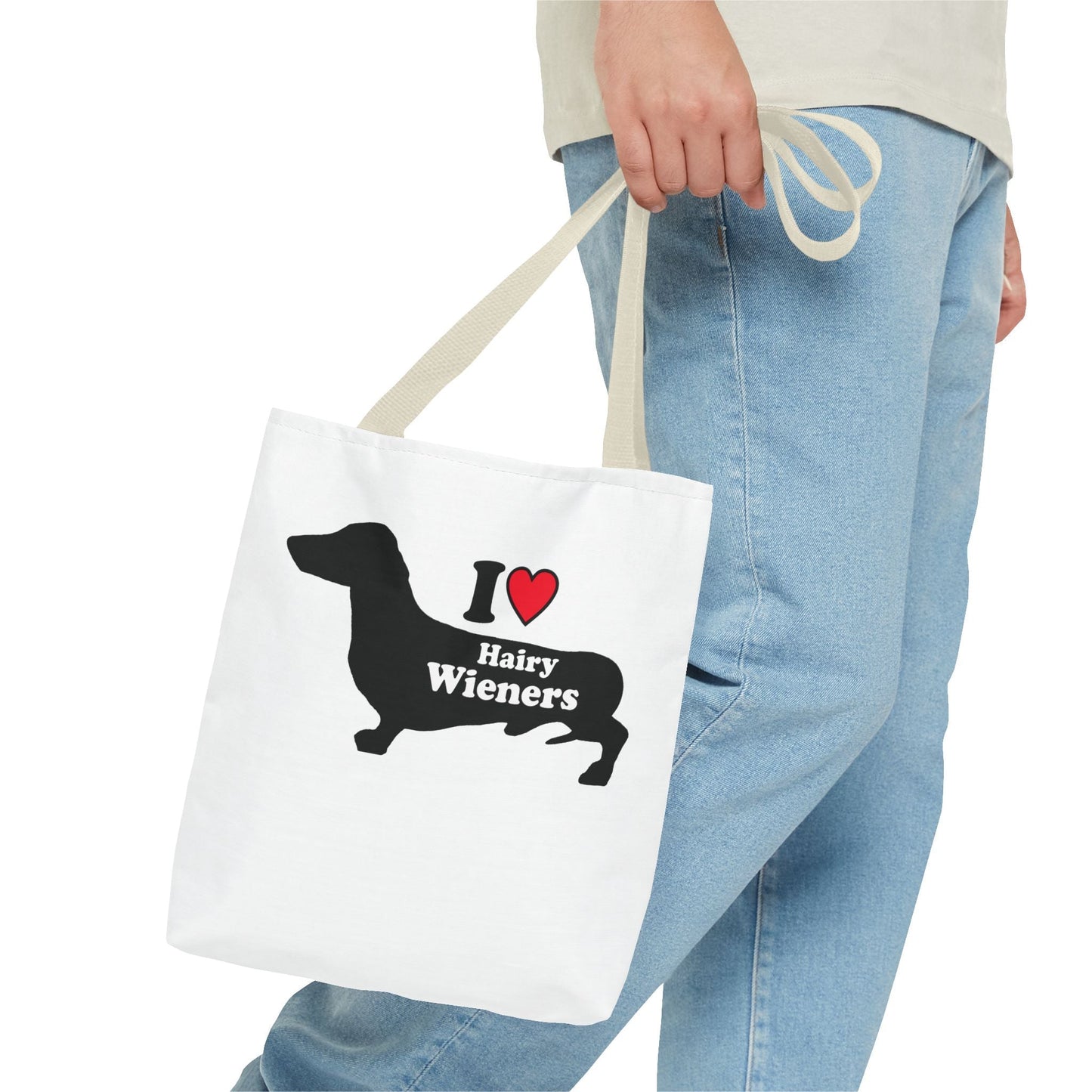 Dachshund Tote Bag - Hairy Wieners Silhouette Design - Penelope Wigglebum's