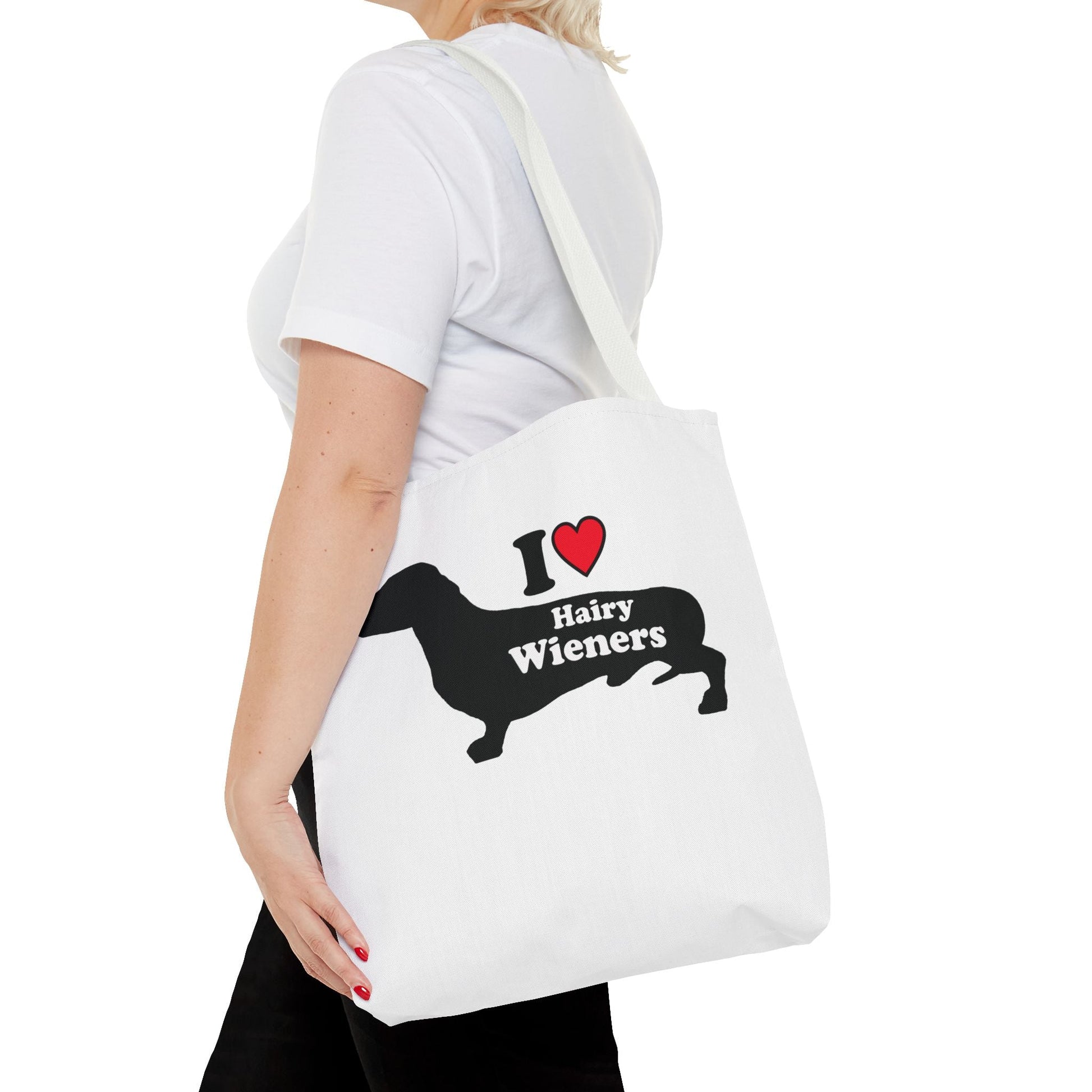 Dachshund Tote Bag - Hairy Wieners Silhouette Design - Penelope Wigglebum's