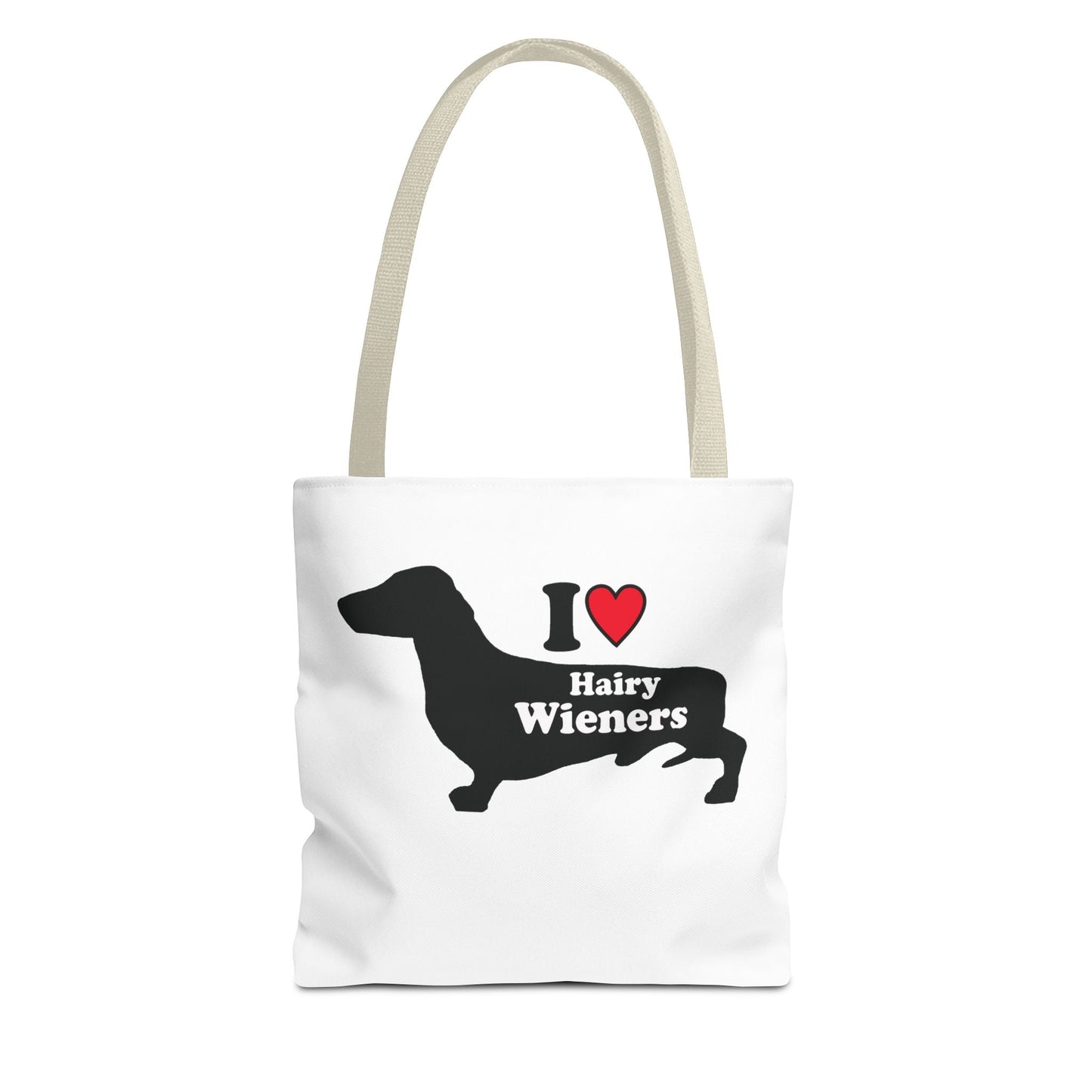 Dachshund Tote Bag - Hairy Wieners Silhouette Design - Penelope Wigglebum's