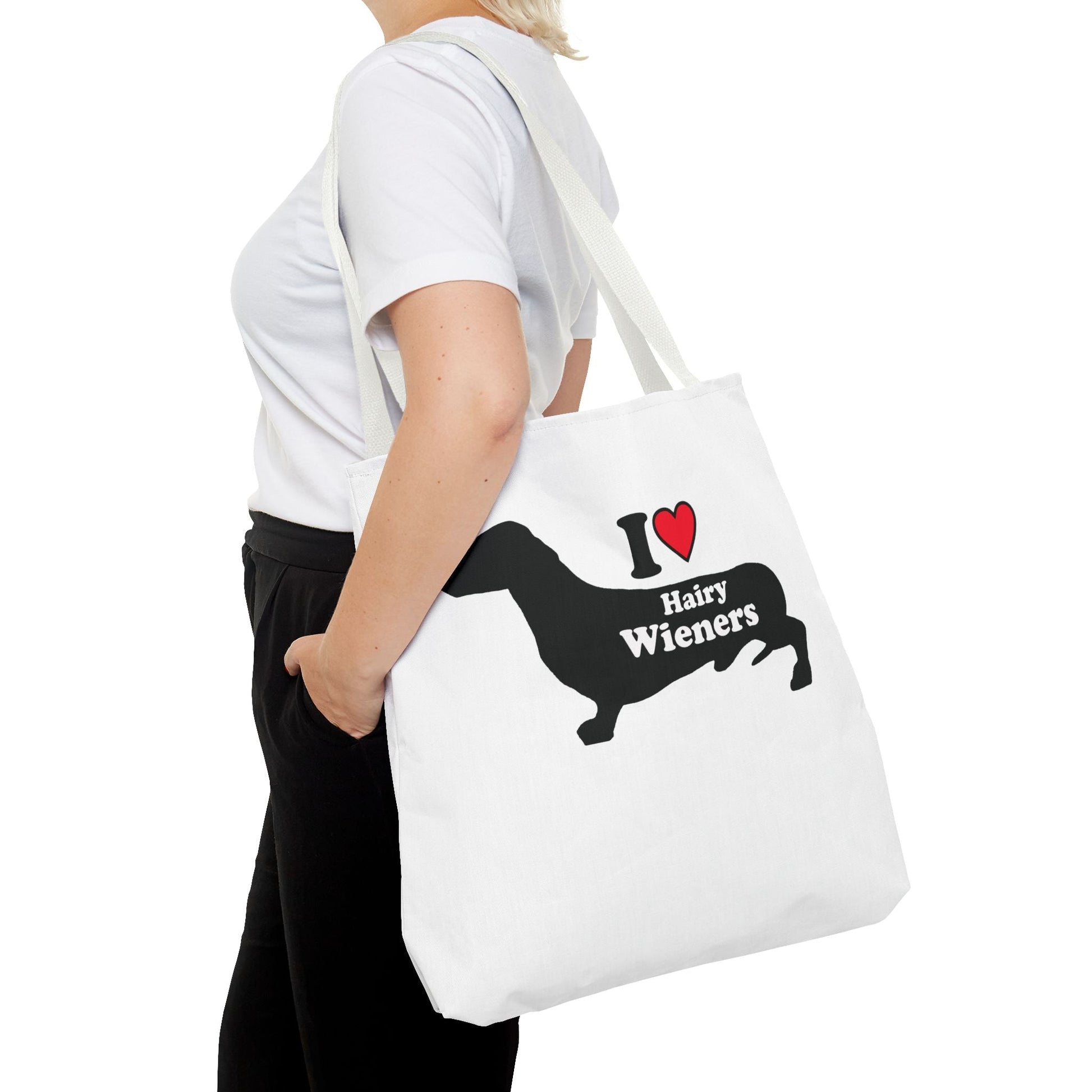 Dachshund Tote Bag - Hairy Wieners Silhouette Design - Penelope Wigglebum's