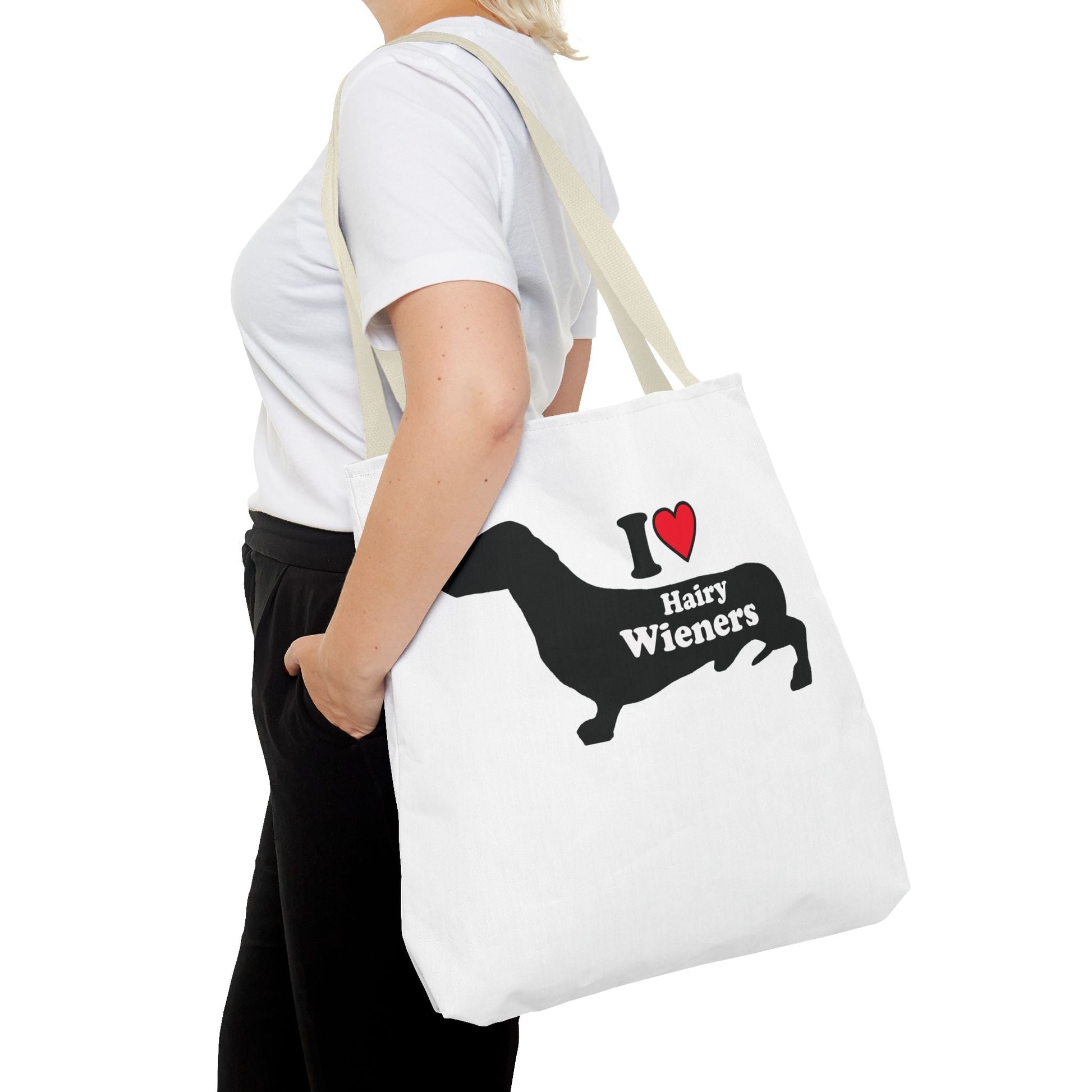 Dachshund Tote Bag - Hairy Wieners Silhouette Design - Penelope Wigglebum's