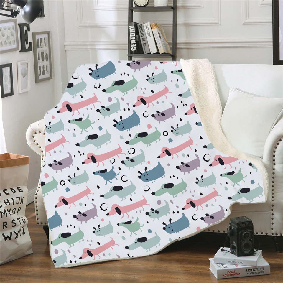 Digital Printed Blanket Nap Blanket Air Conditioning Blanket Lazy Blanket Dachshund Series - Penelope Wigglebum's