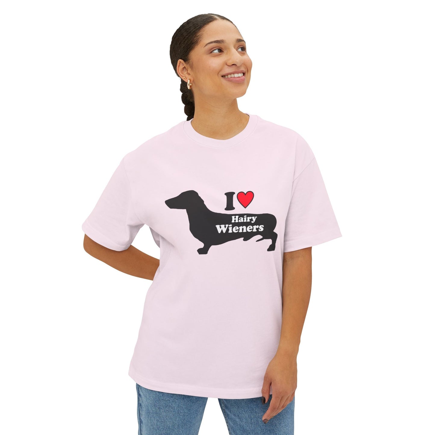 I Love Hairy Wieners - Dachshund Silhouette T-shirt - Penelope Wigglebum's