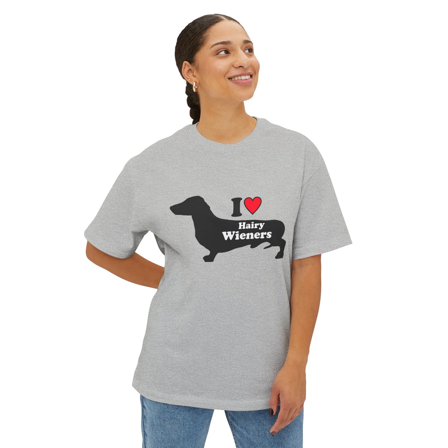 I Love Hairy Wieners - Dachshund Silhouette T-shirt - Penelope Wigglebum's