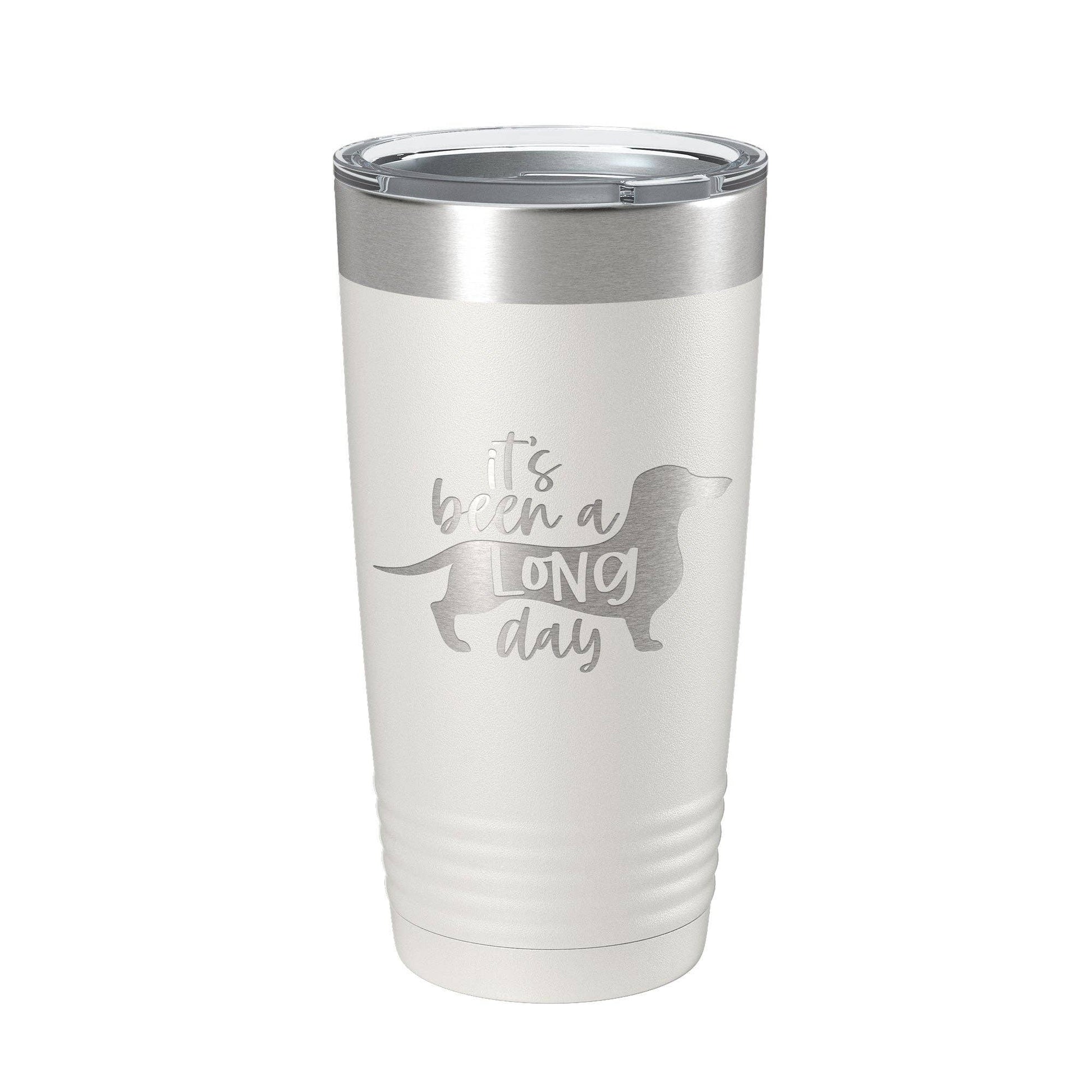 It's Been A Long Day Dachshund Insulated Laser Engraved Coffee Cup - Penelope Wigglebum's
