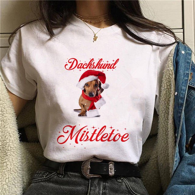 Personal Stalker Dachshund Print Women's Summer T-shirt - Penelope Wigglebum's