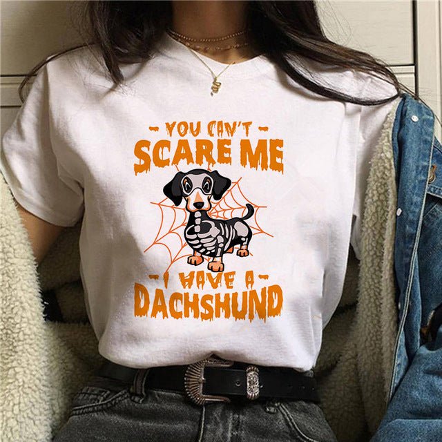 Personal Stalker Dachshund Print Women's Summer T-shirt - Penelope Wigglebum's
