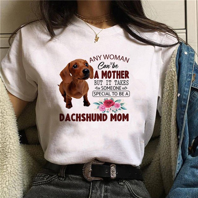 Personal Stalker Dachshund Print Women's Summer T-shirt - Penelope Wigglebum's
