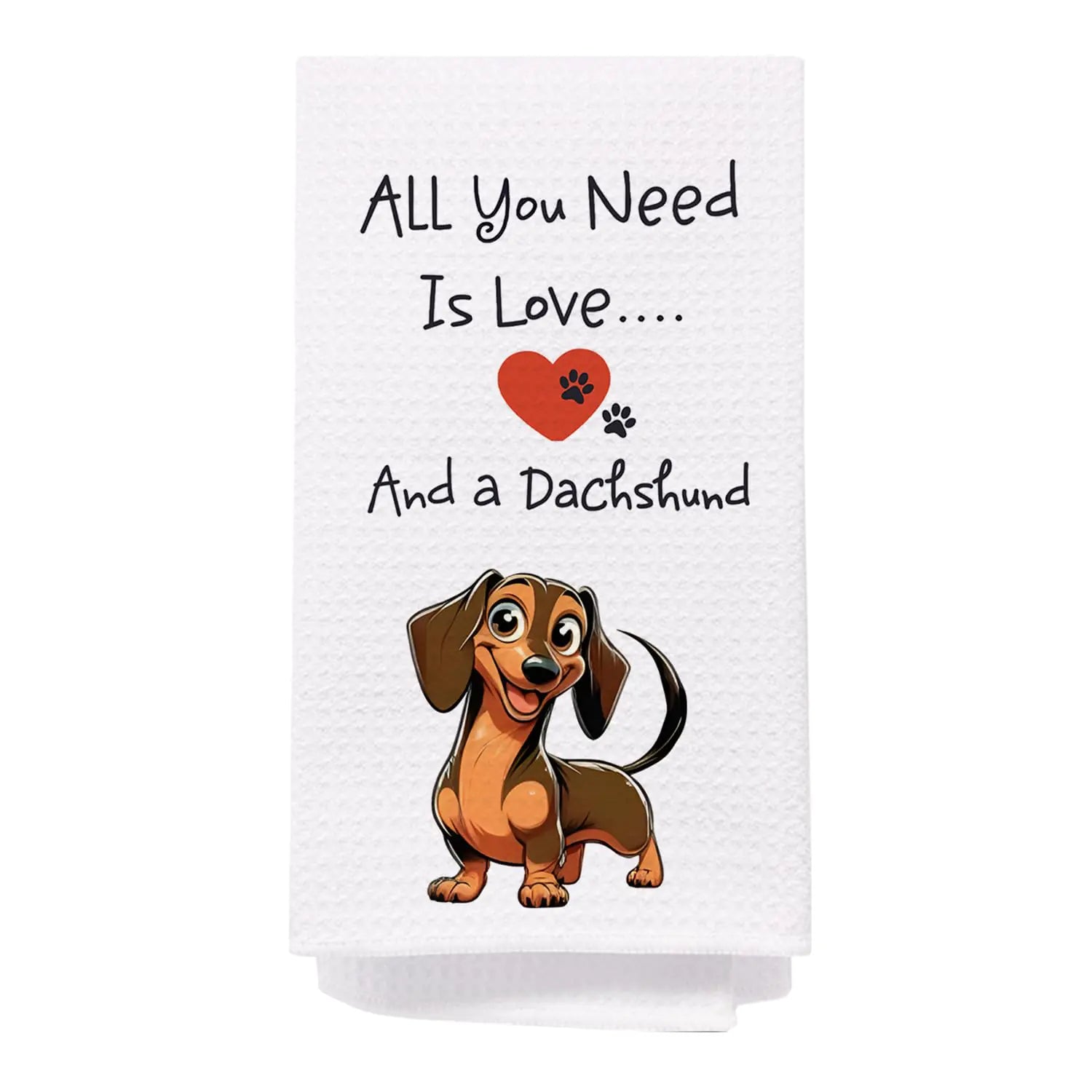 Dachshund Kitchen Towels featuring a cartoon dachshund 16x24 Inches - Penelope Wigglebum's