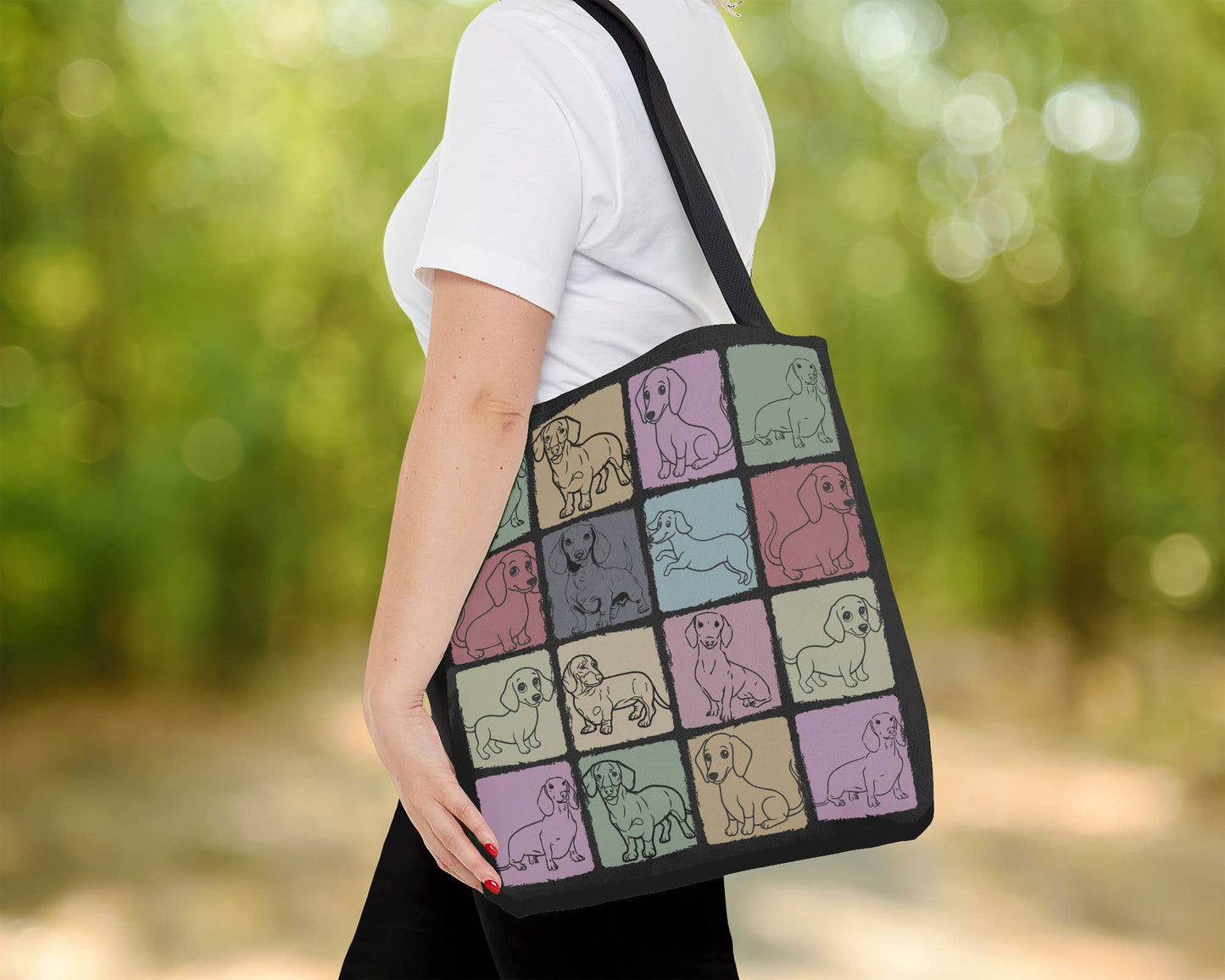 Vintage Dachshund Tote Bag for Dog Lovers and Daily Use: Black - Penelope Wigglebum's