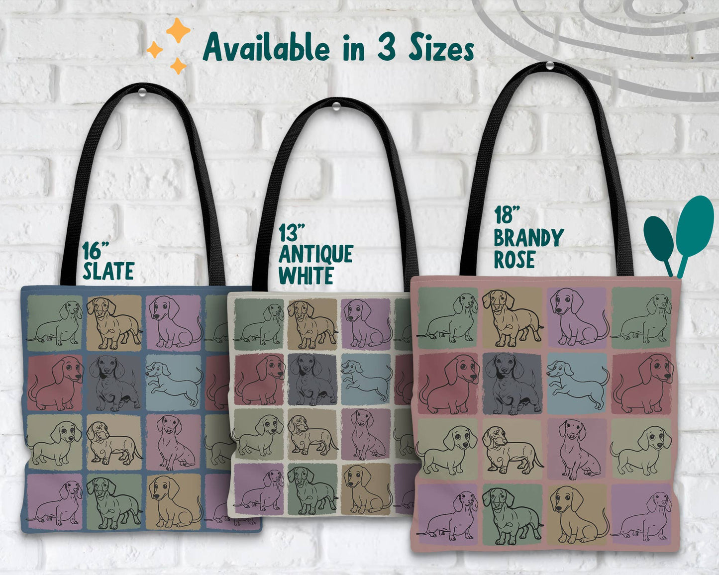 Vintage Dachshund Tote Bag for Dog Lovers and Daily Use: Black - Penelope Wigglebum's