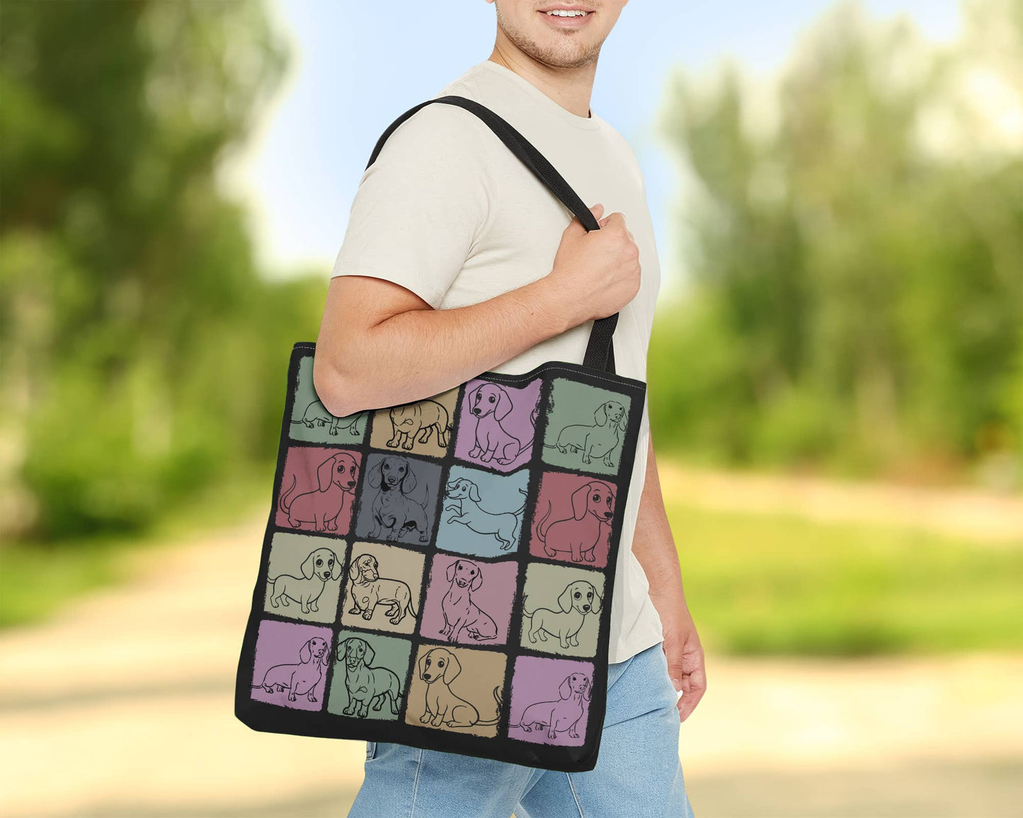 Vintage Dachshund Tote Bag for Dog Lovers and Daily Use: Black - Penelope Wigglebum's